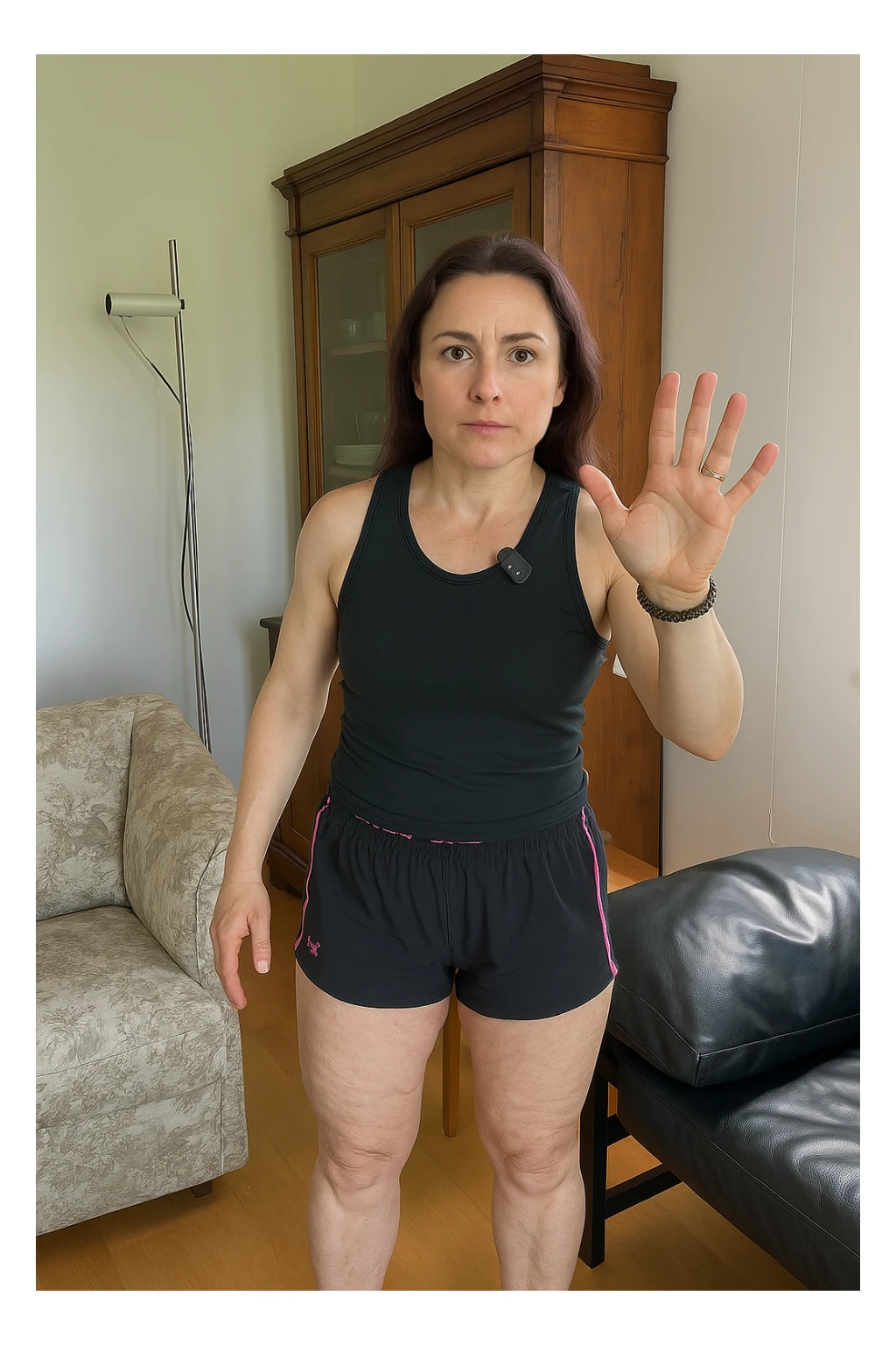 Donna con cellulite sulle cosce sticker