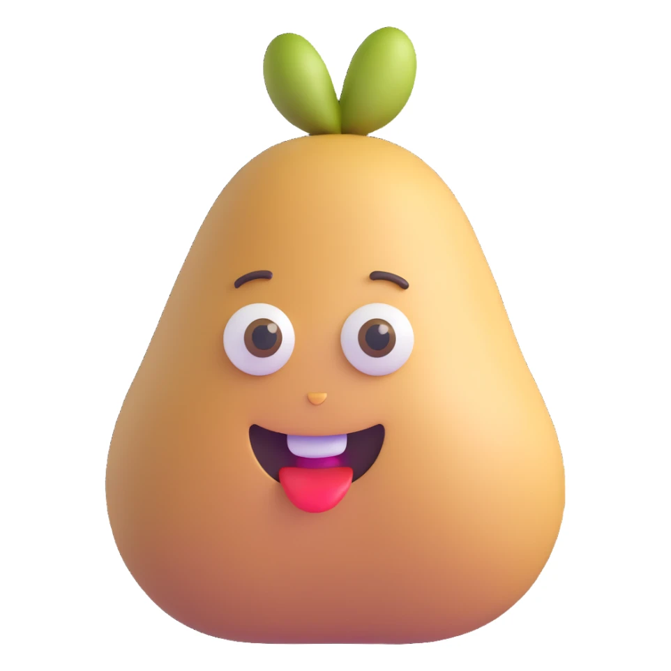 smiling potato tuber with mouth and eyes sticker