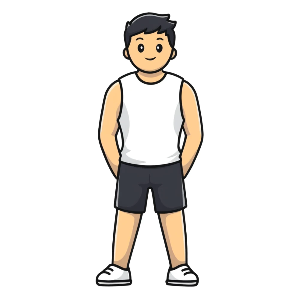 white sleeveless T-shirt sticker