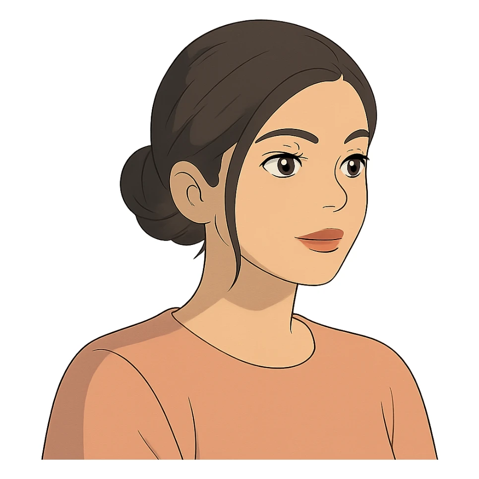 Kylie Jenner with a low bun, soft colors sticker