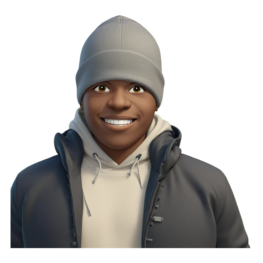 smiling boy in outdoor hoodie sticker
