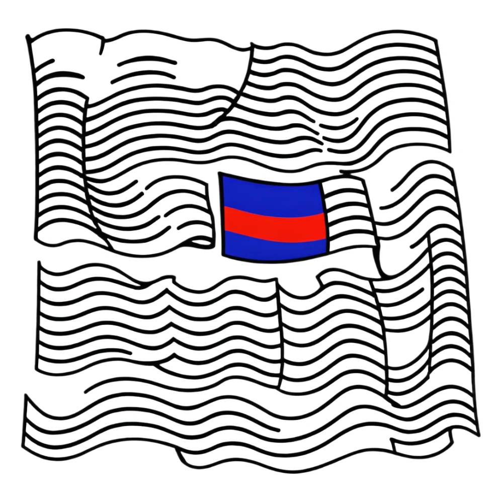 Thai flag with red, white, and blue horizontal stripes sticker