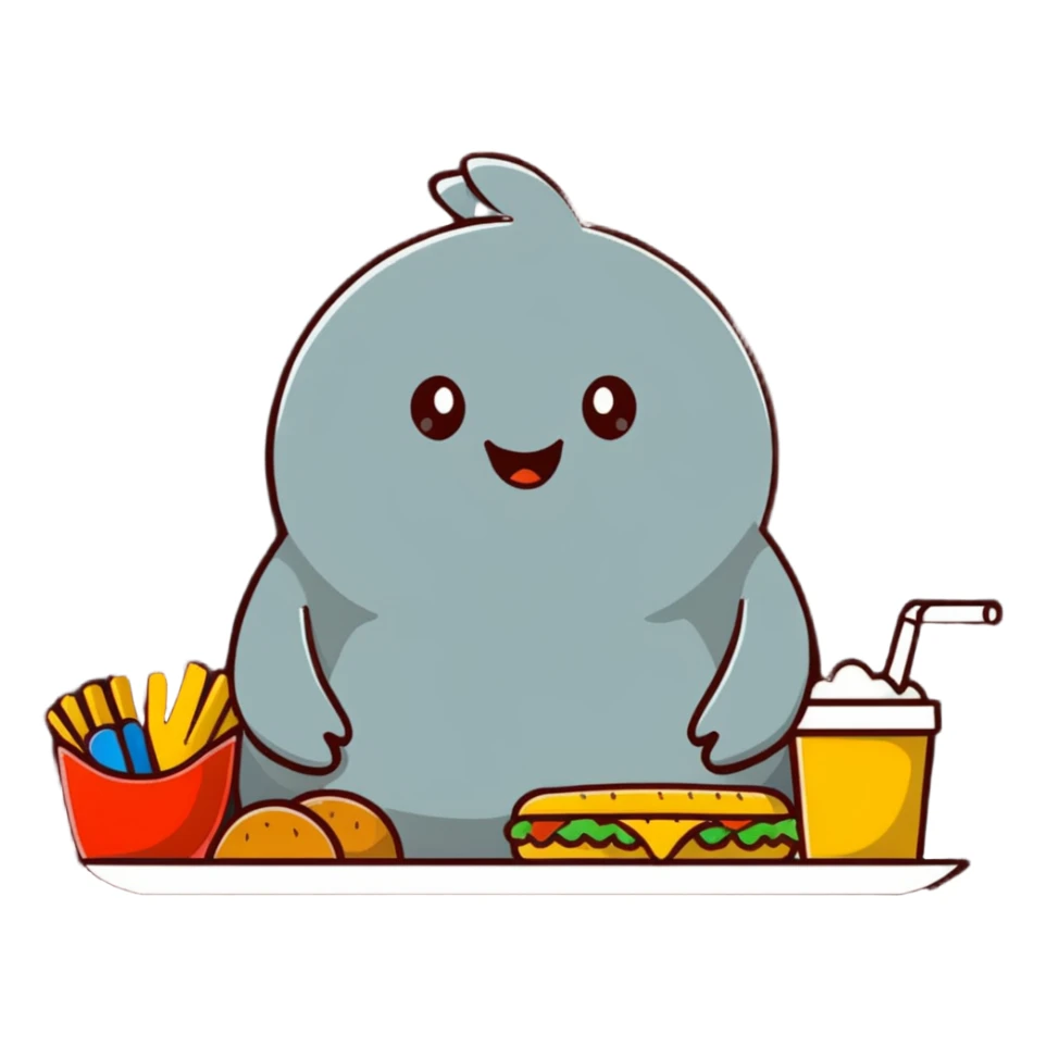 Big back eating ALOT of food sticker