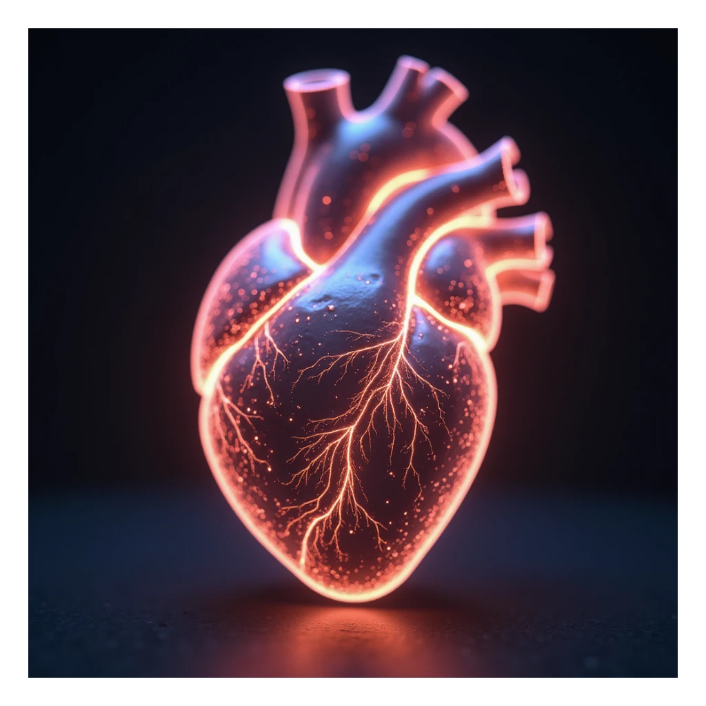 heart with a holographic effect, photorealistic style sticker