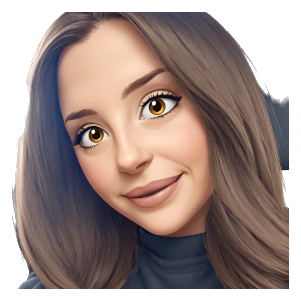 smiling girl portrait with brown hair sticker