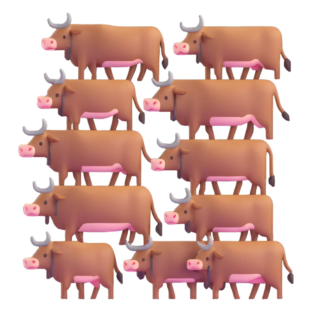 many oxen in a group sticker