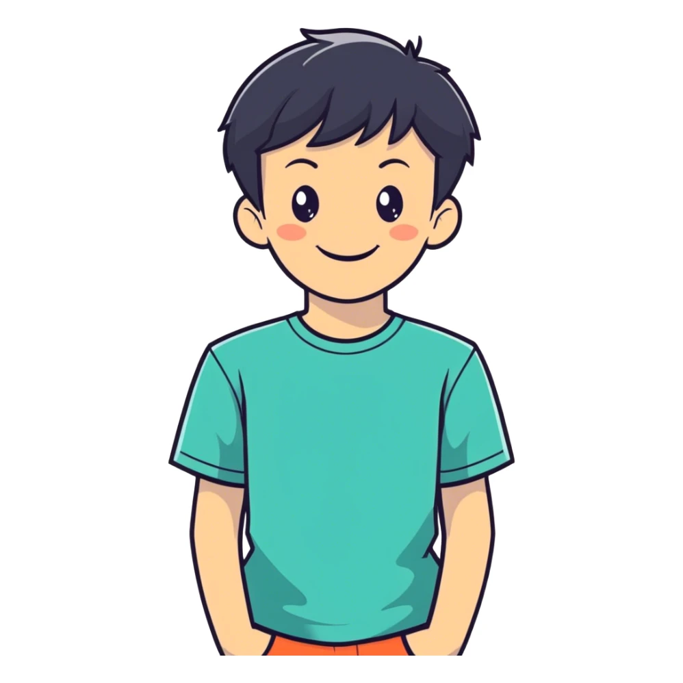 realistic portrait of a boy sticker