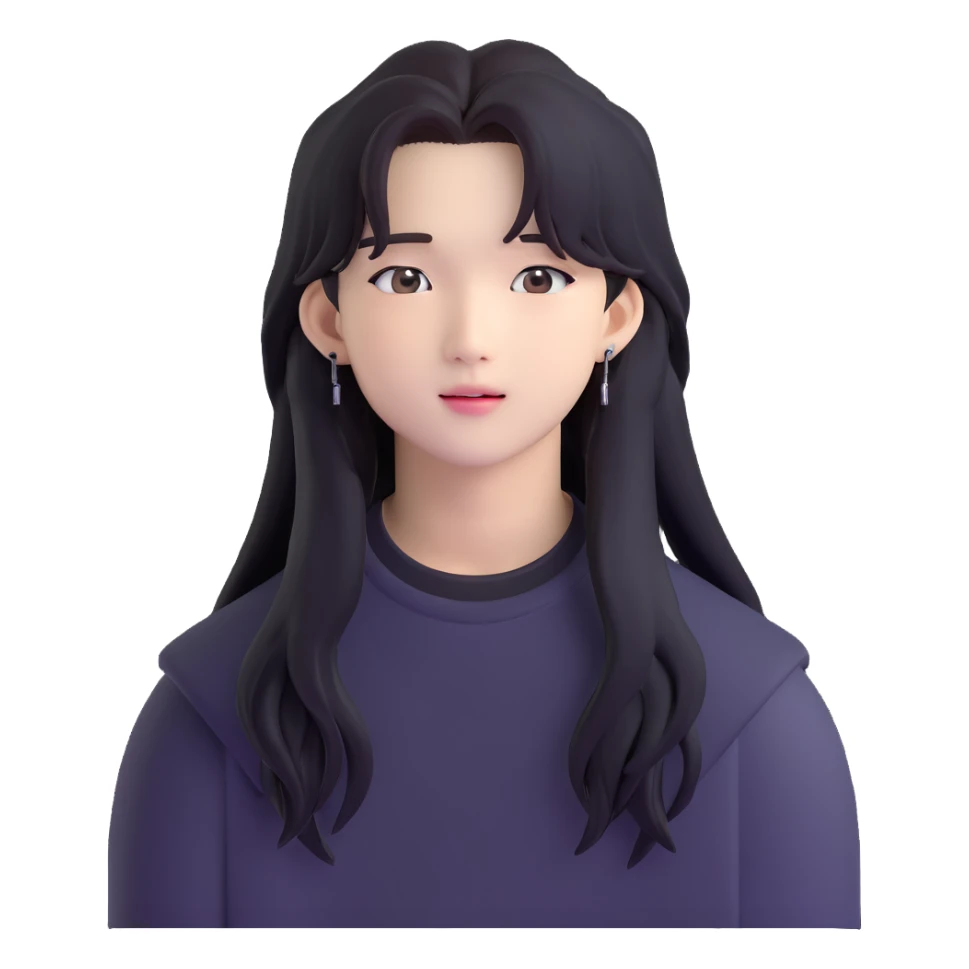 Hyunjin from Stray Kids, K-pop idol with long hair sticker