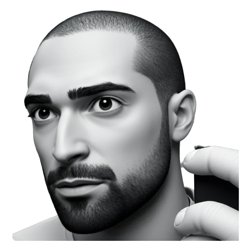 monochrome portrait of a man sticker