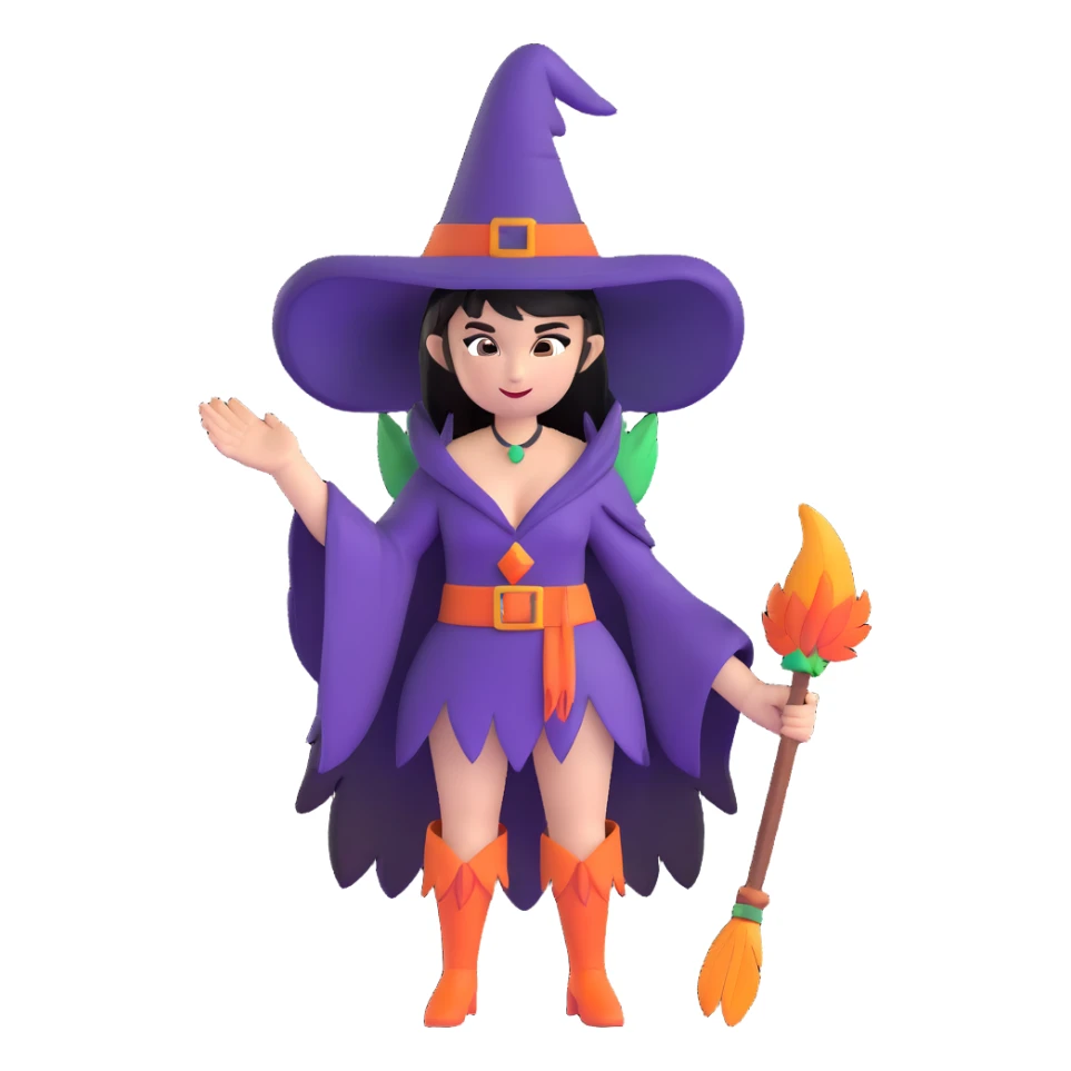 Morrigan from Dragon Age as a witch with feather outfit sticker