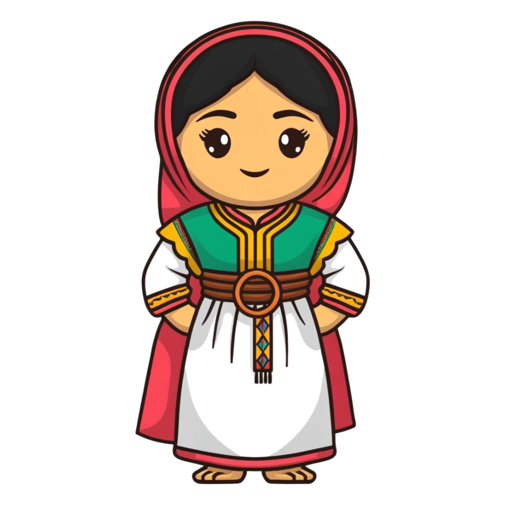 Kurdish woman with traditional dress sticker