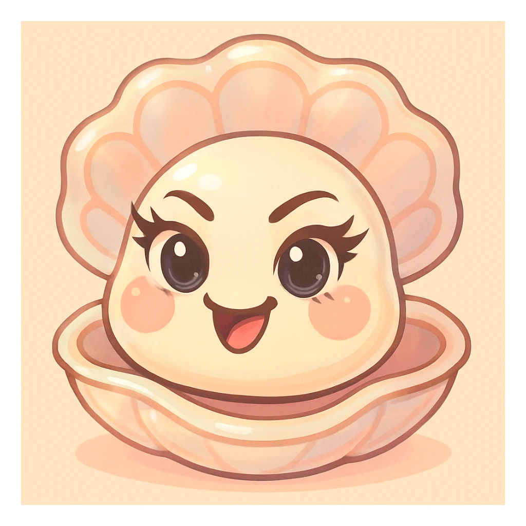 Keep the image identical but enhance the reflections and nuances with more pastel, nacreous, cream, peach, and greige tones, without changing anything else. sticker