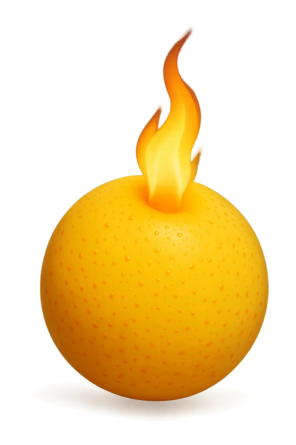 cellula di grasso (adipocita) gialla con fiamma 3d sticker