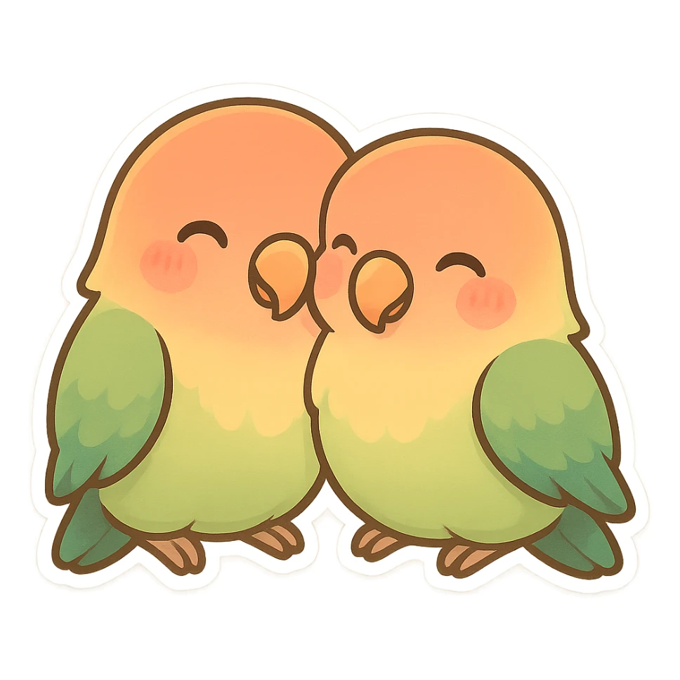 pair of lovebirds sticker