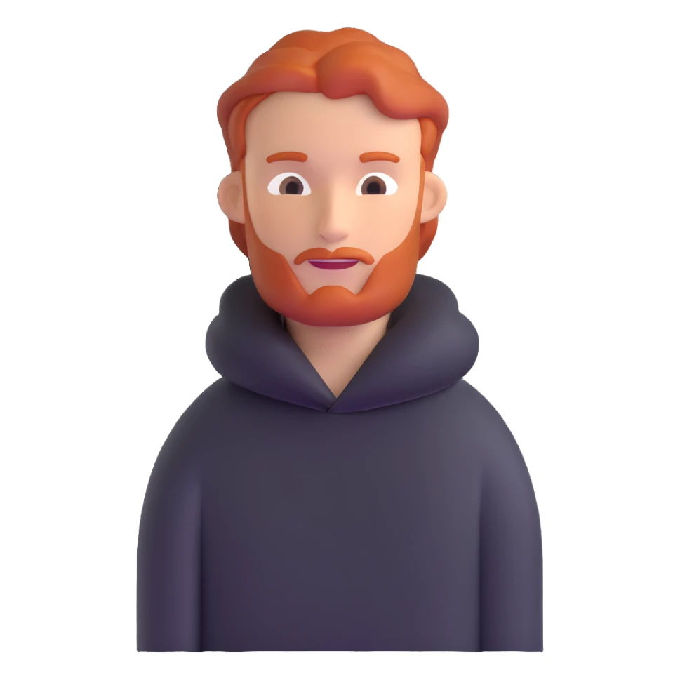 a man with ginger red hair sticker