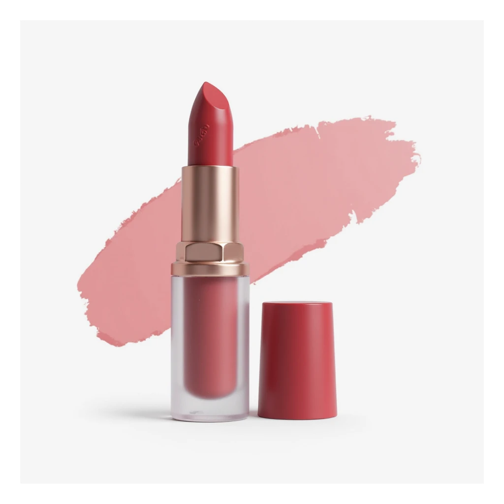 realistic lipstick emoji with transparent case sticker