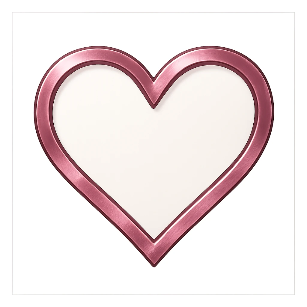 heart with a pink metallic border, clean digital illustration, no background sticker