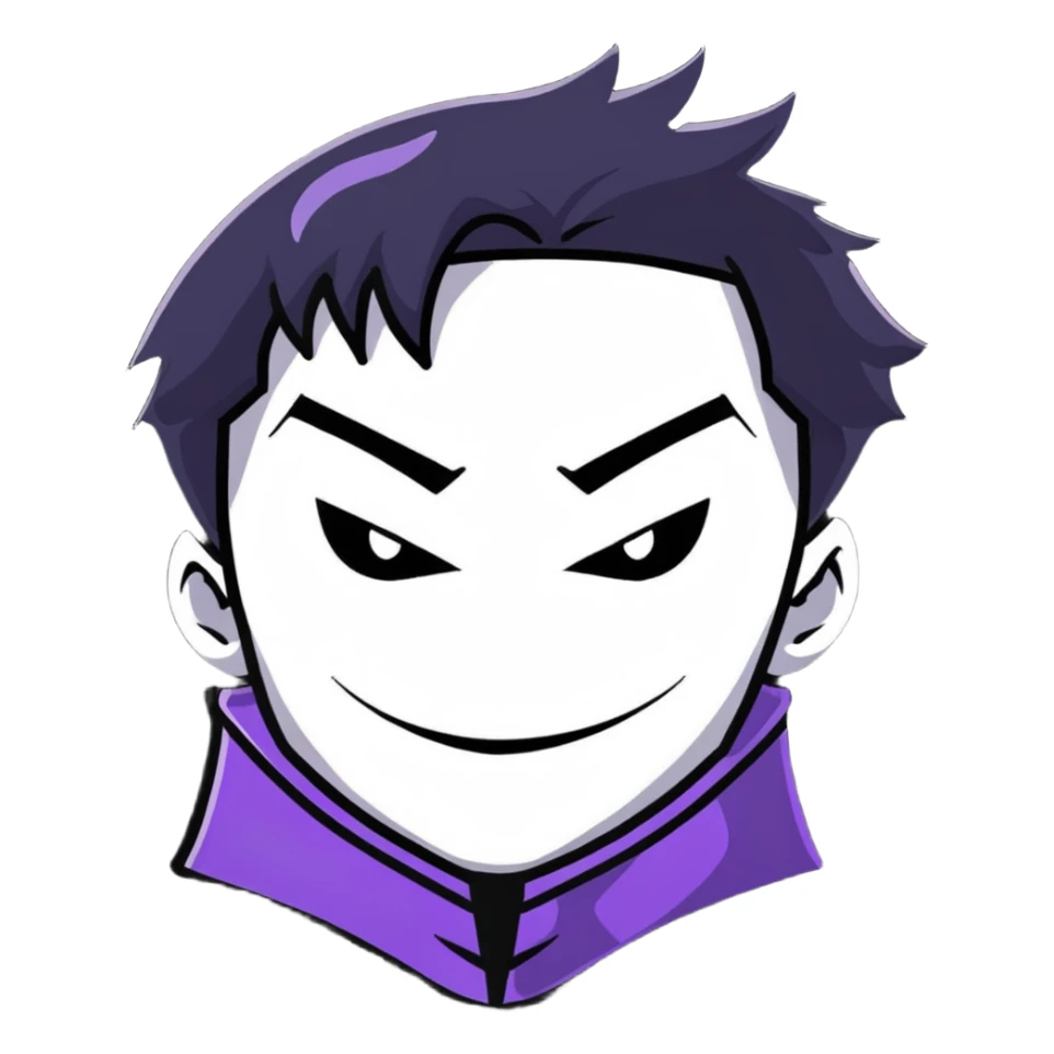 Anime villain with evil smile sticker