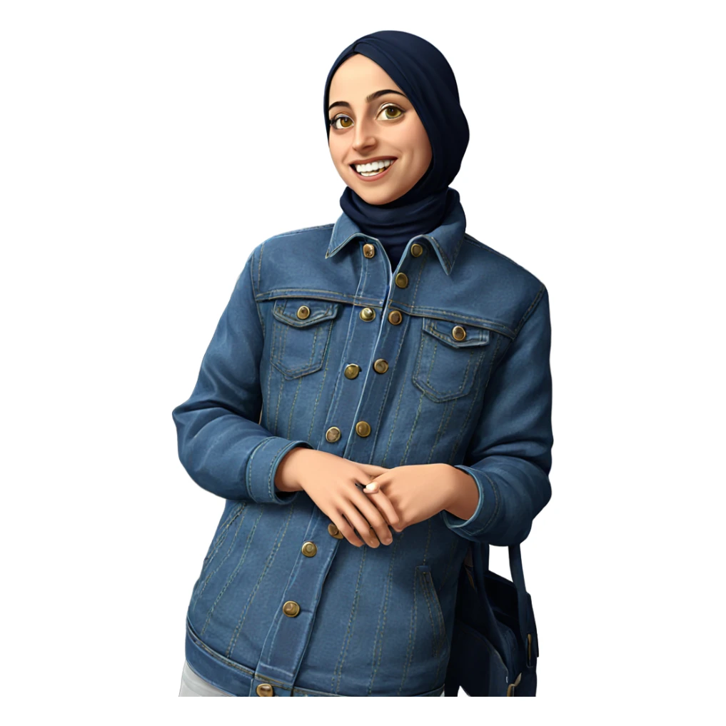 smiling boy in denim jacket sticker