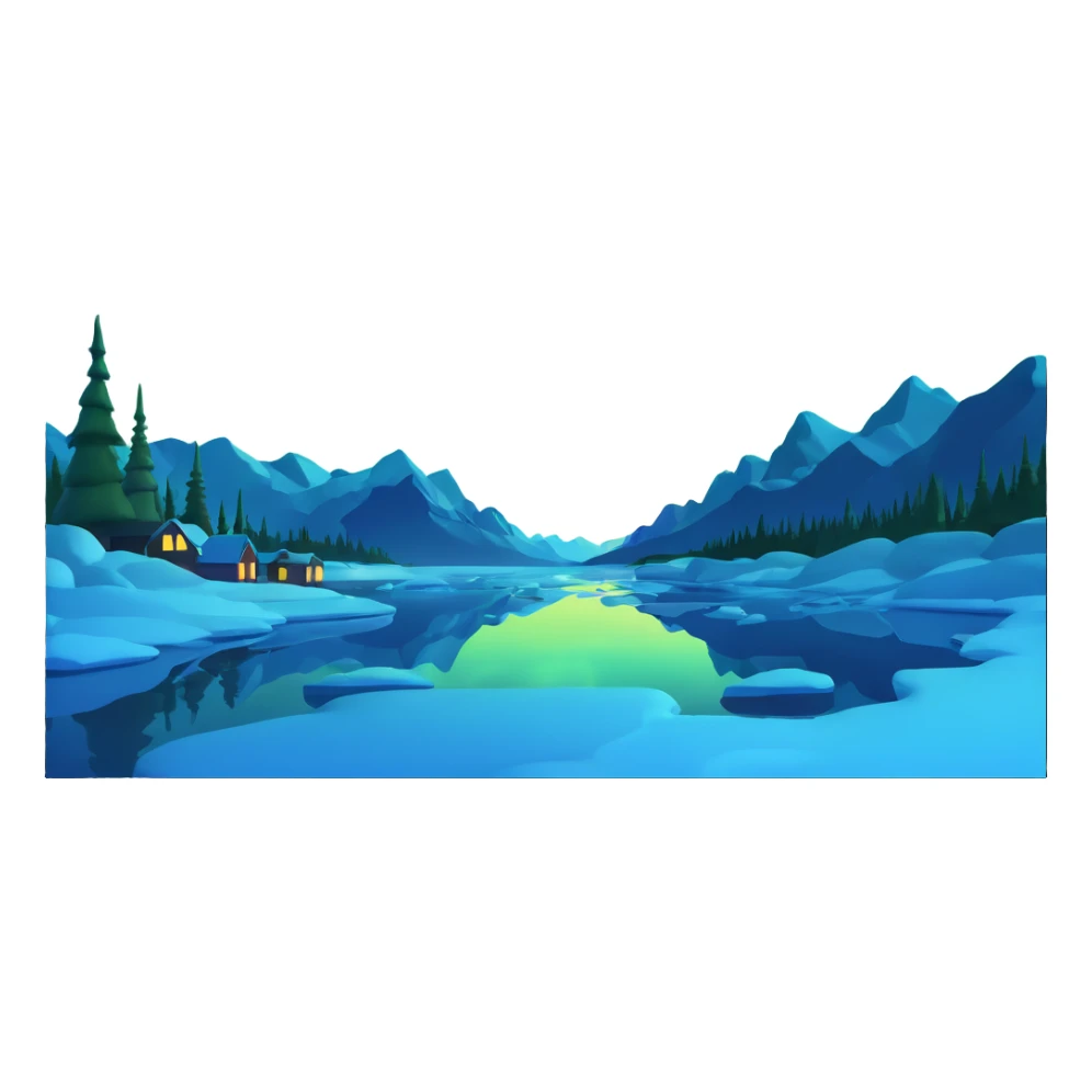 vibrant northern lights in arctic sky sticker