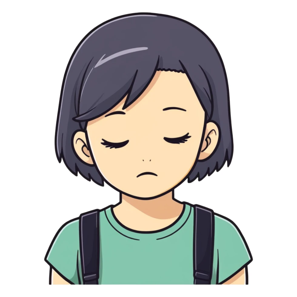 Sad girl who appears lonely sticker