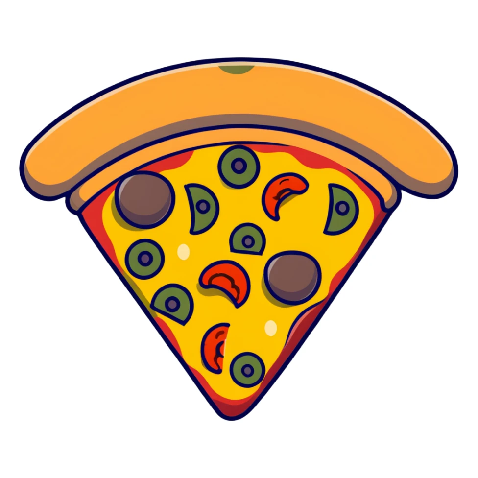 veggie pizza with mushrooms bell peppers and olives sticker