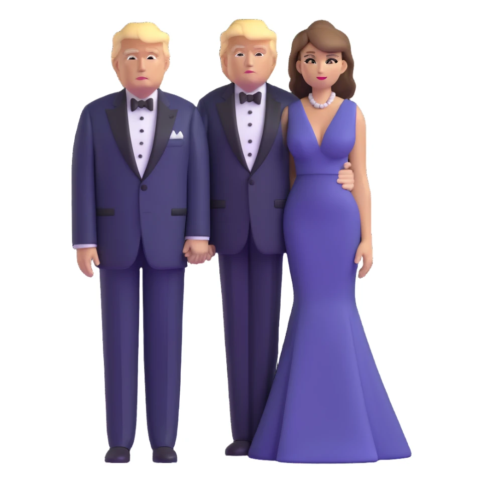 Donald and Melania Trump in formal attire sticker