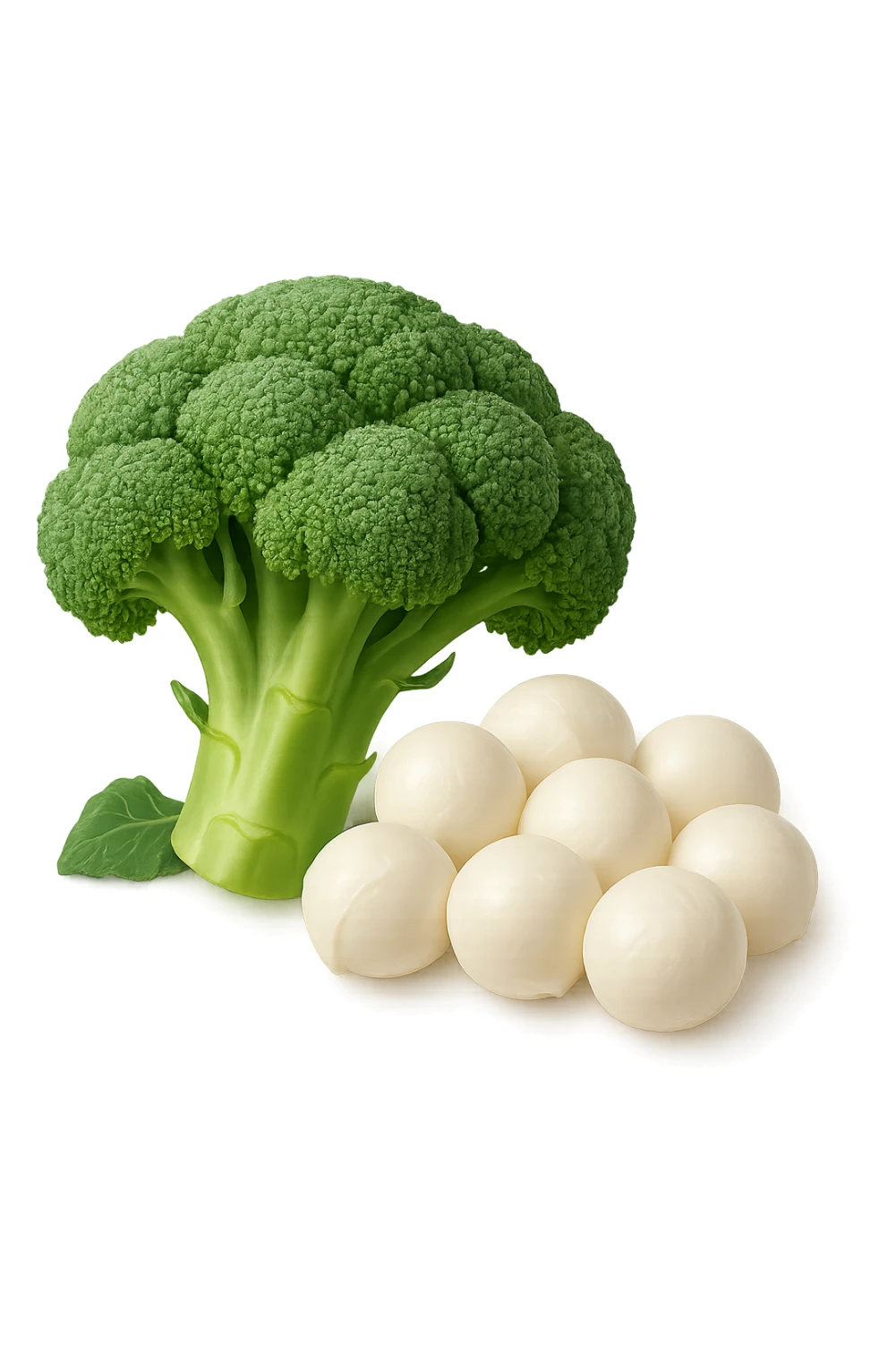 broccoli accanto a mozzarelle sticker