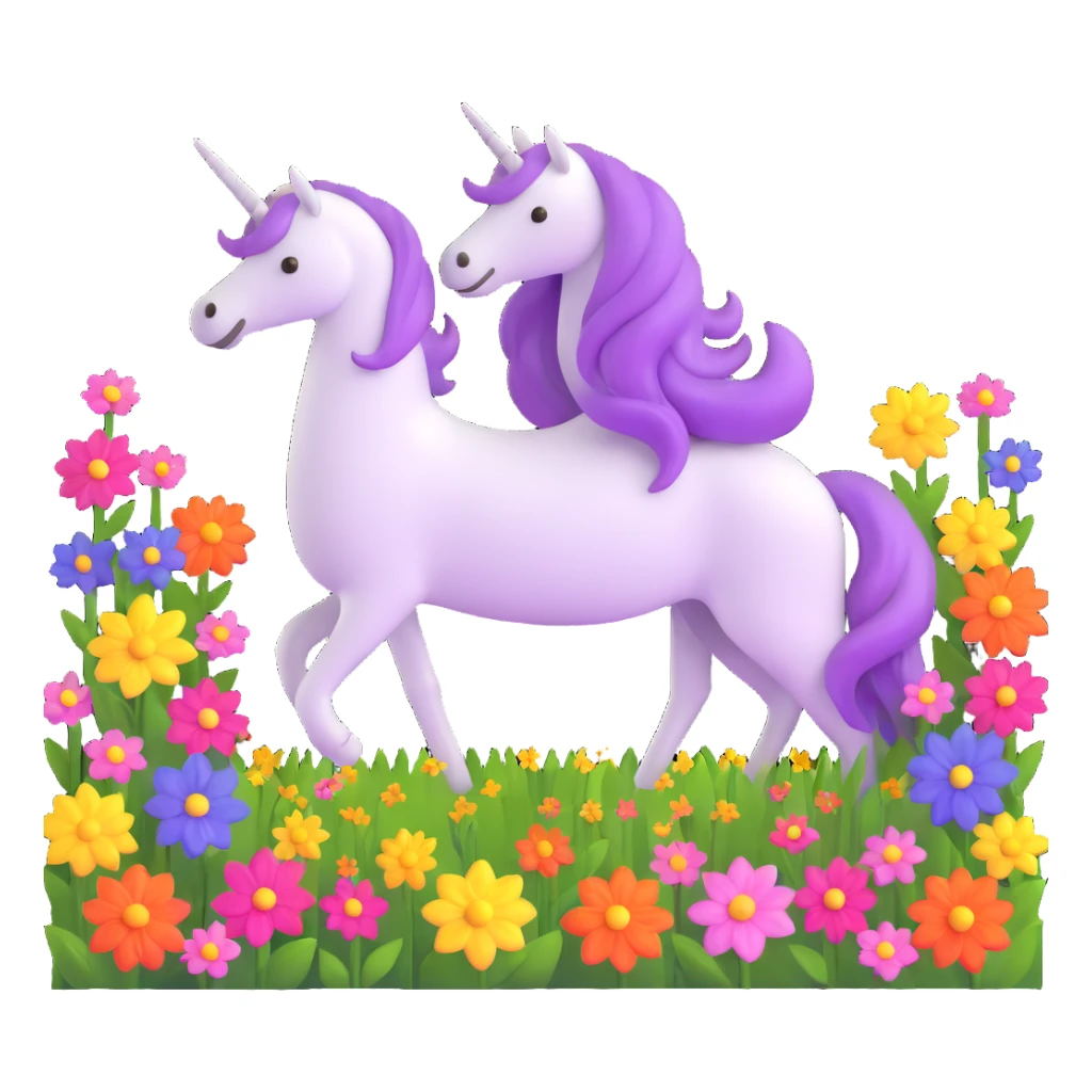 unicorn in a field of flowers sticker