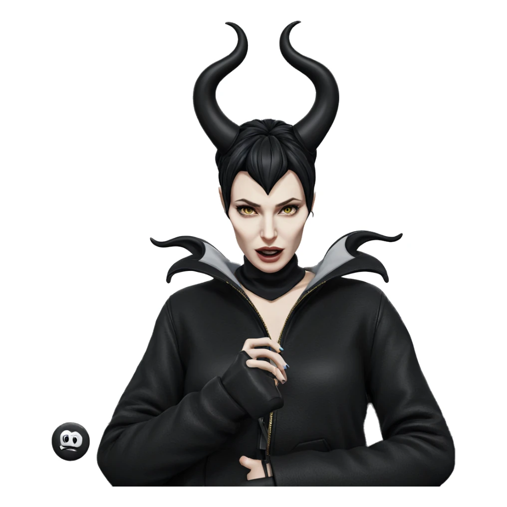 girl with fake horns sky sticker