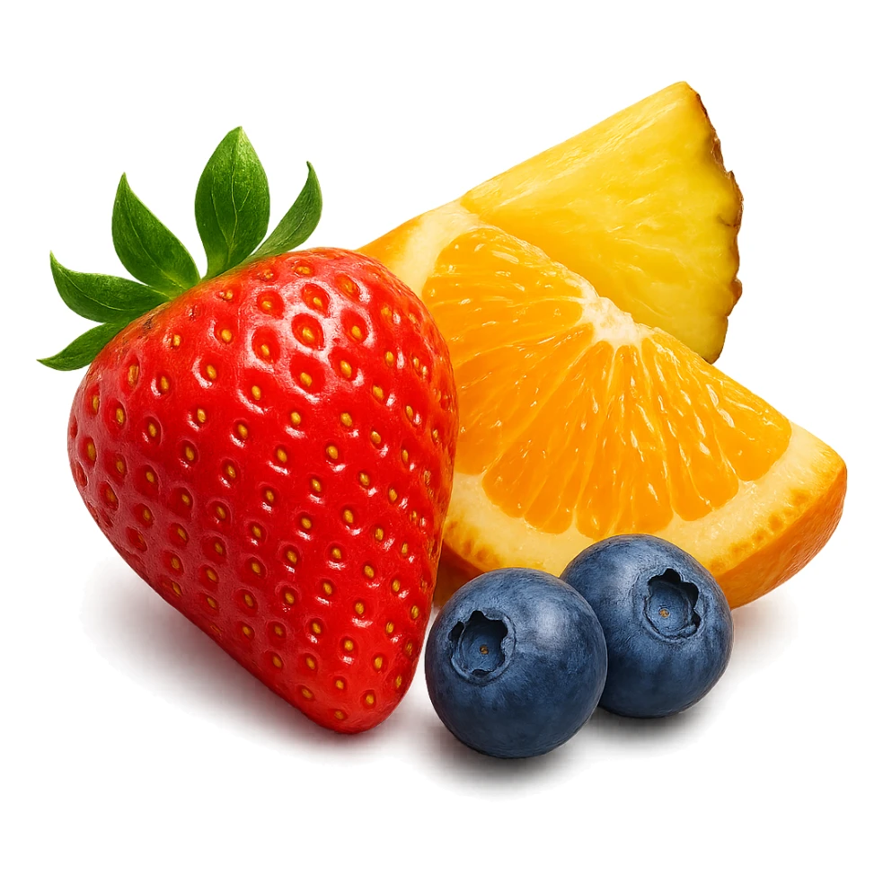 porzione di frutta fresca, iperrealistico 4k sticker