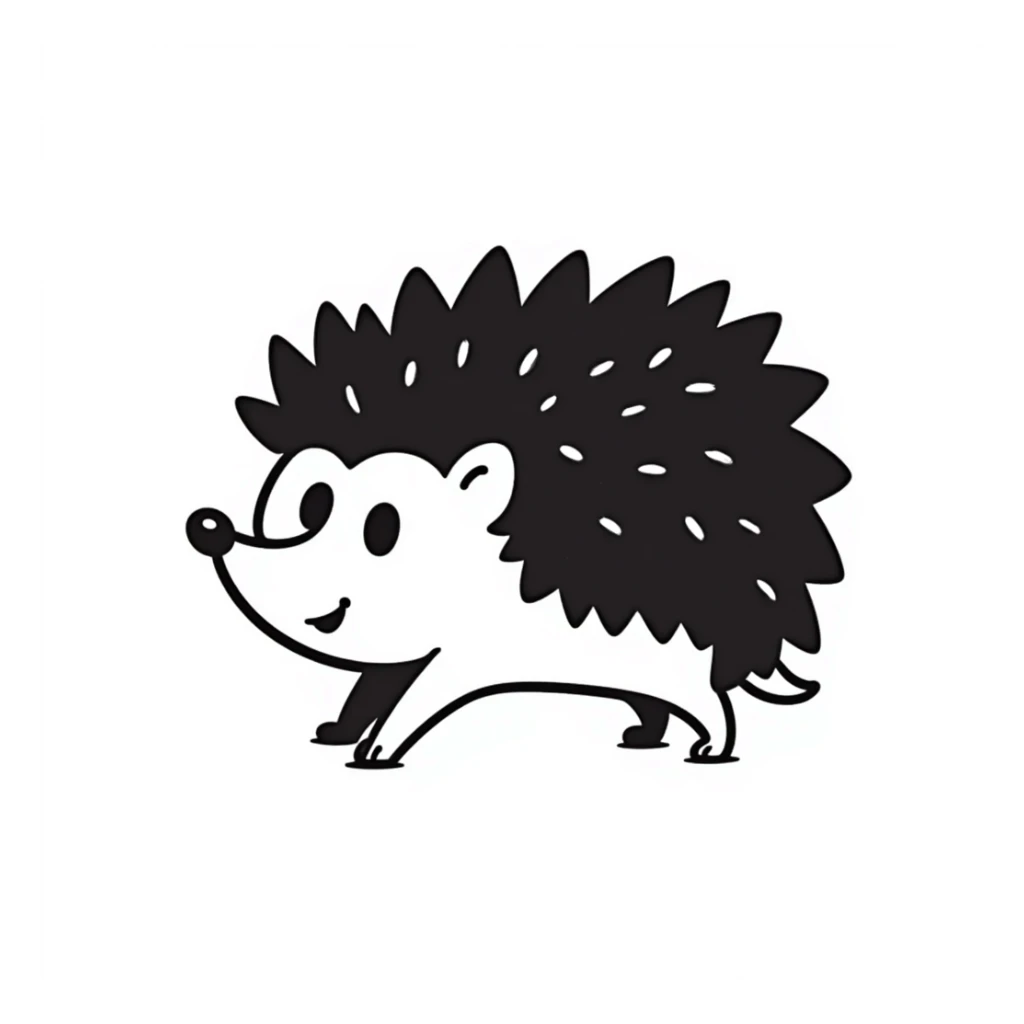 hedgehog, hand drawn doodle style sticker