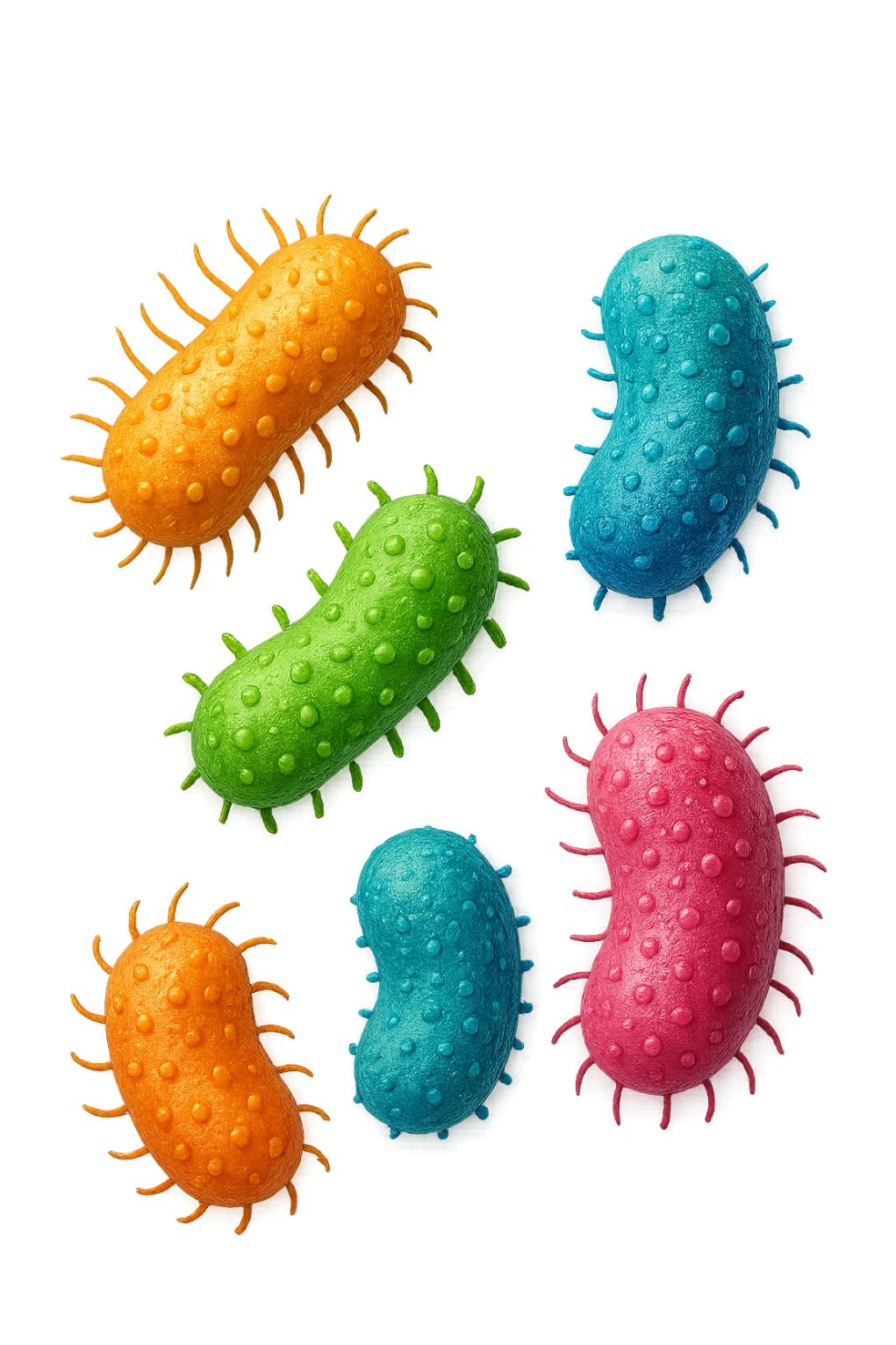 EMOJI STILE IPHONE 3D DI batteri intestinali che fluttuano in aria E FALLO MOLTO REALISTICO IN 3D sticker