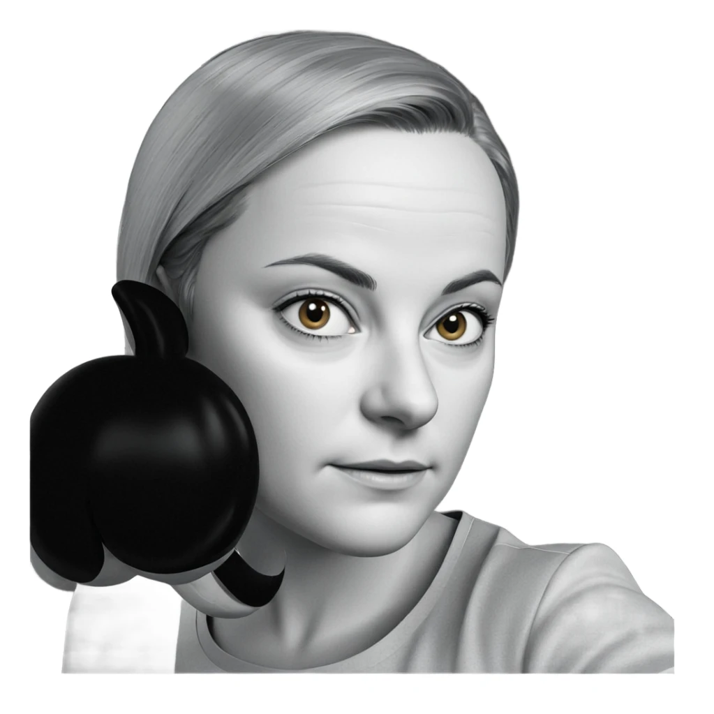 monochrome portrait of a girl sticker