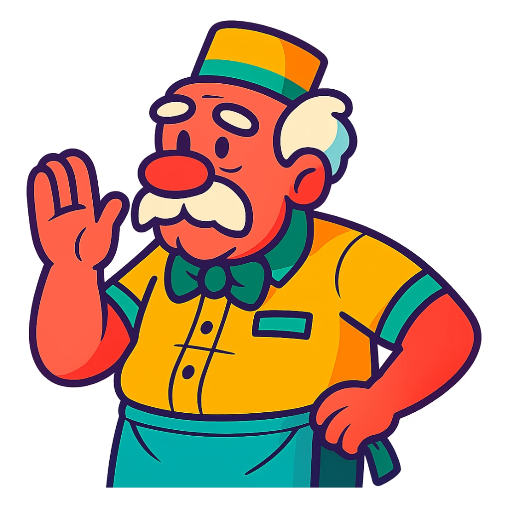 Make the colors brighter and more vibrant, keep the cartoon style, with no background sticker