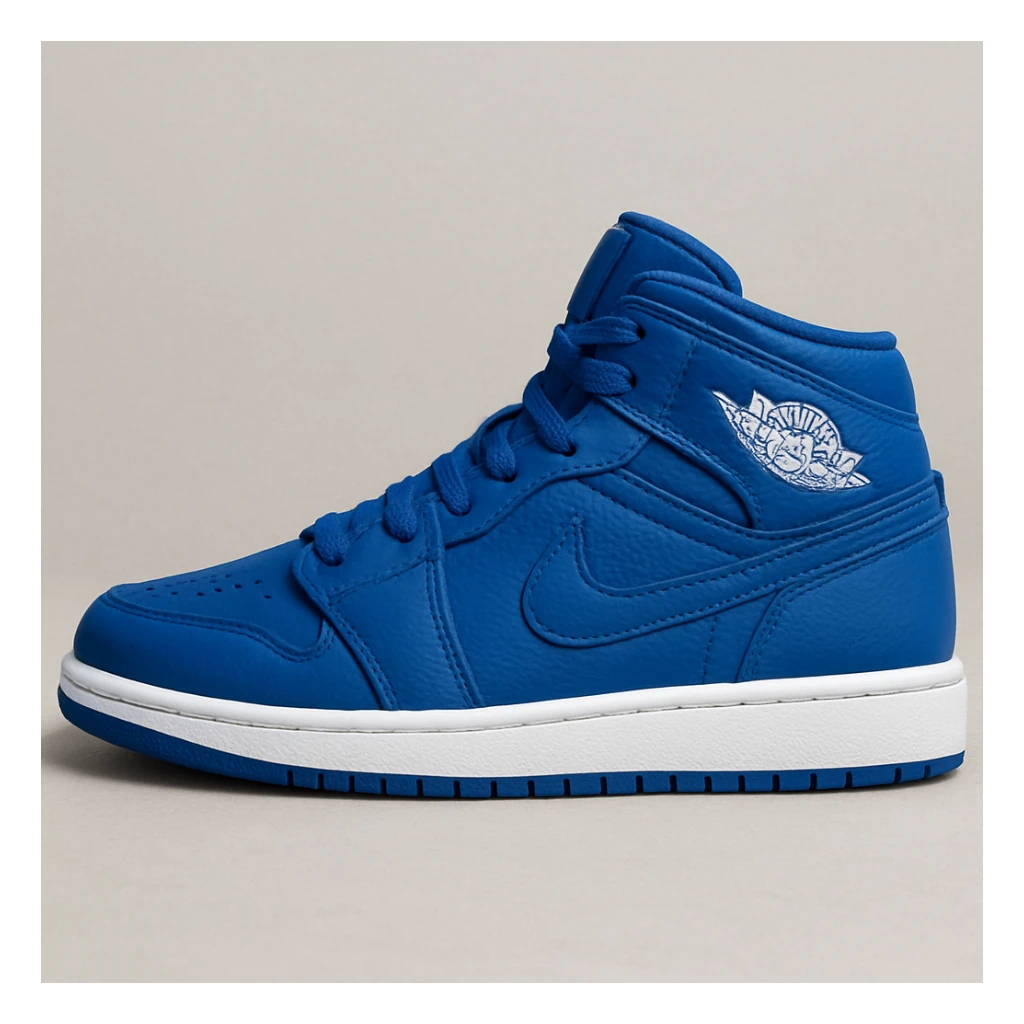 a blue Jordan basketball sneaker, classic design, white sole, simple background sticker