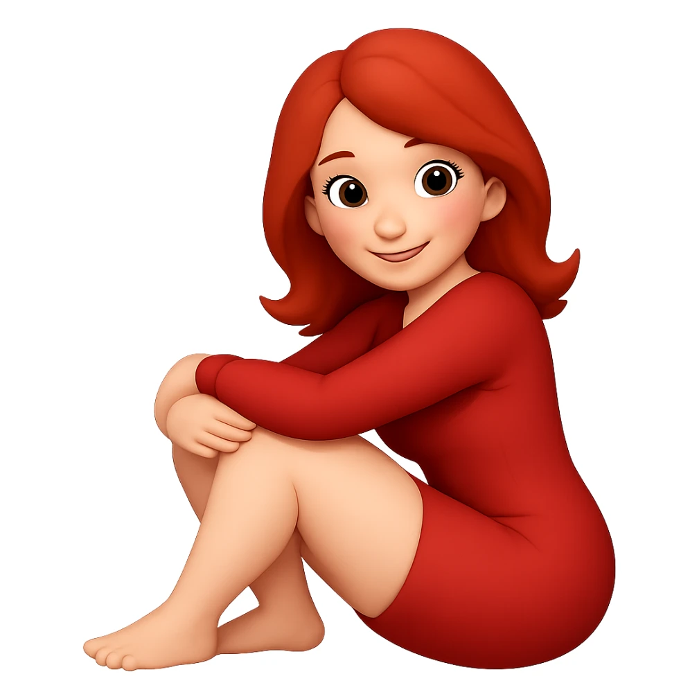 Change hair color to redhead, keep all other features the same, SFW, no background sticker