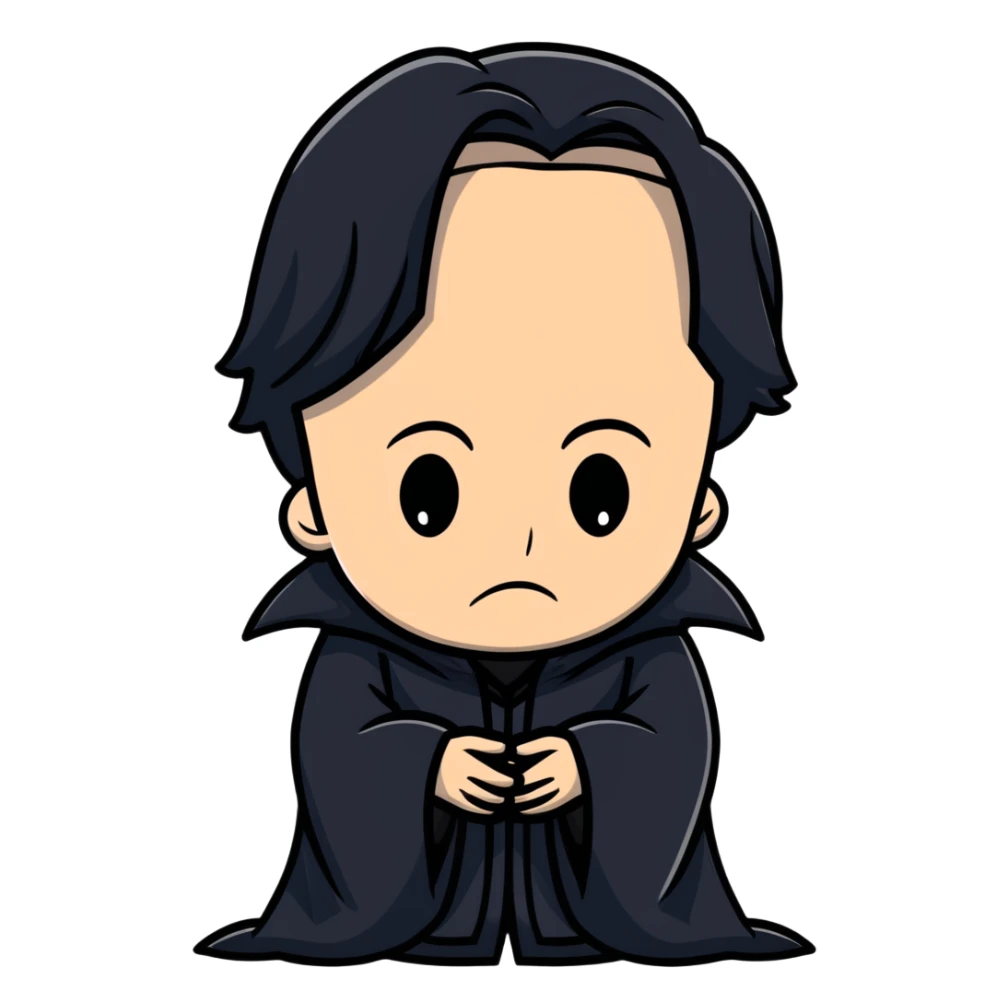 crying Snape with black robes looking depressed sticker