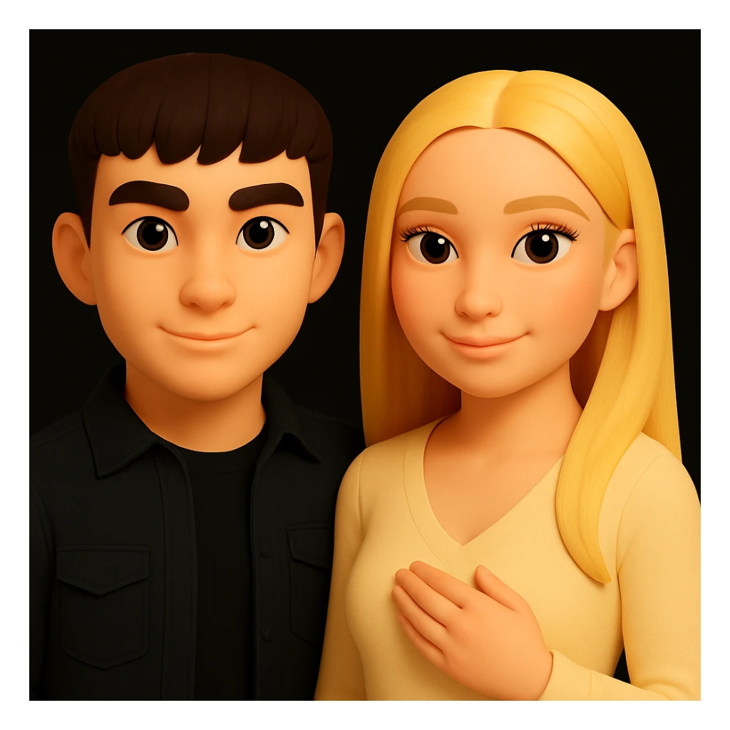 Draw the girl's hand normally, without changing anything else in the image. Keep the cartoonish 3D style and all other details unchanged. The original style is cartoonish 3D style. sticker