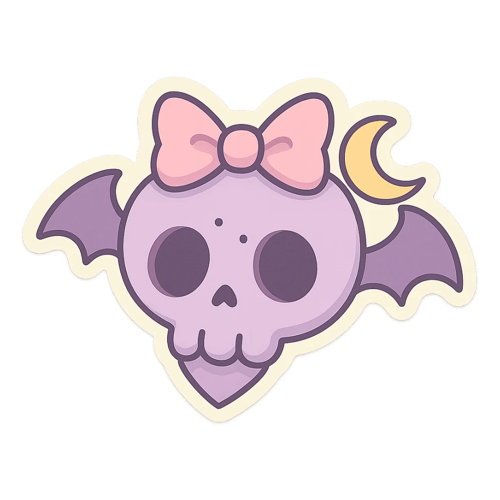 pastel goth objects, show one sticker