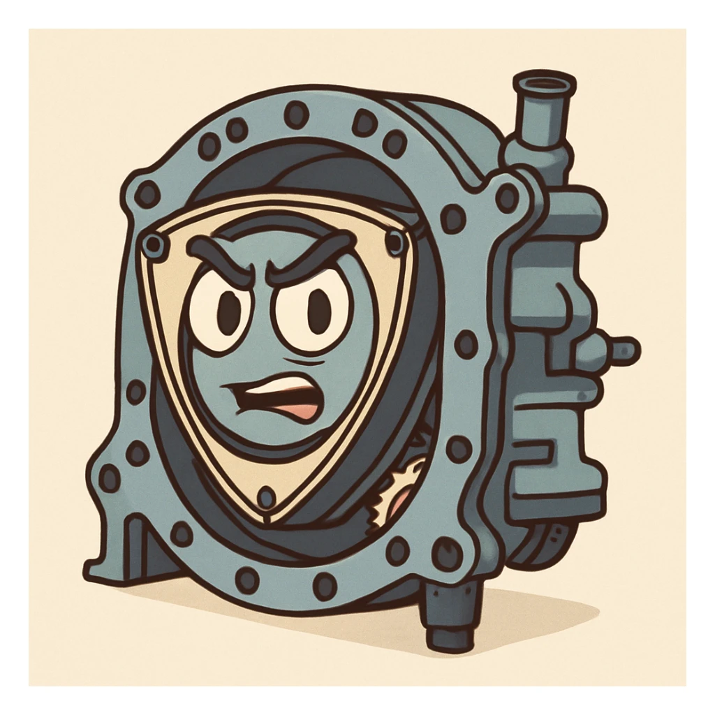 cartoon style of a Wankel rotary engine sticker