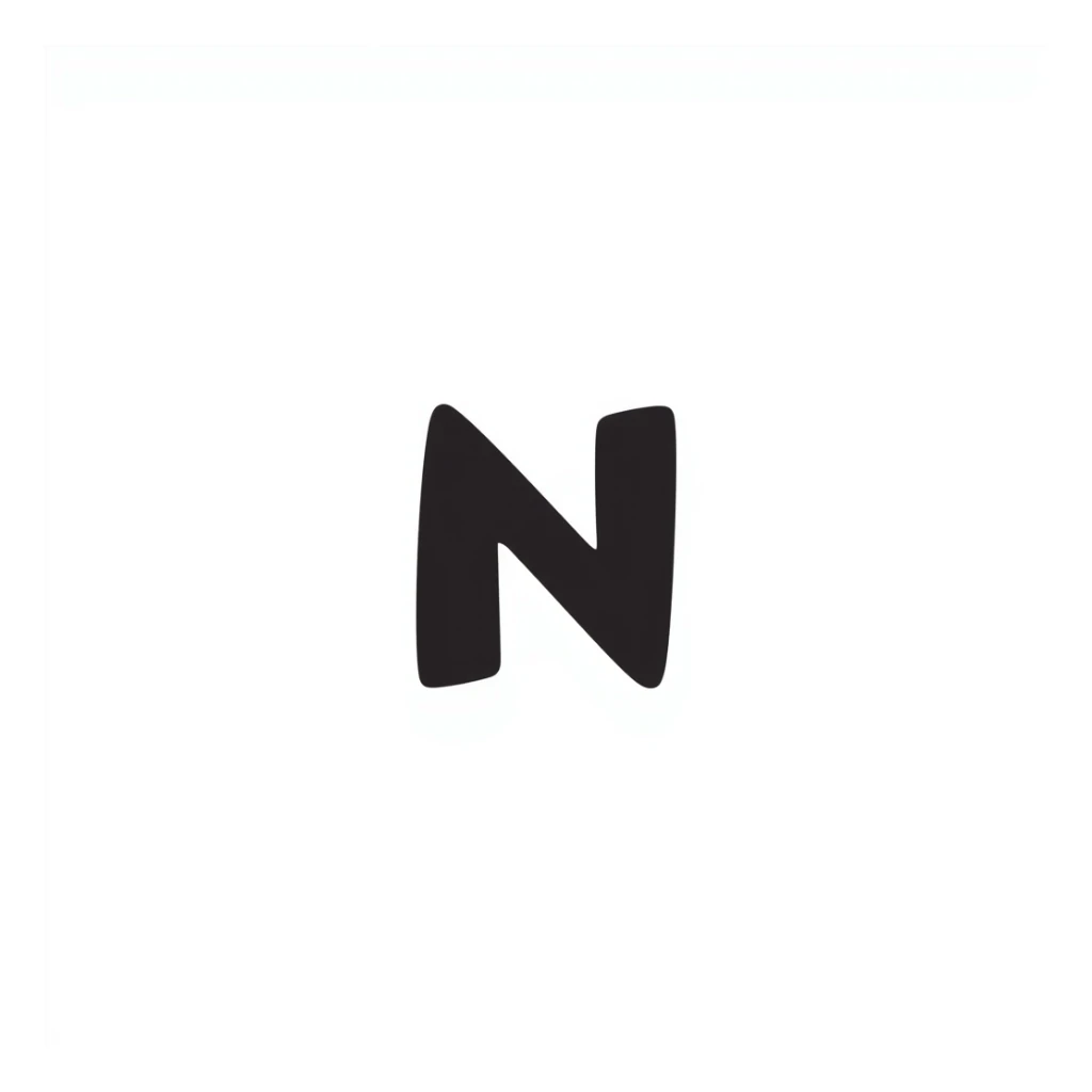 Notion app icon with simple N symbol and minimalist design sticker