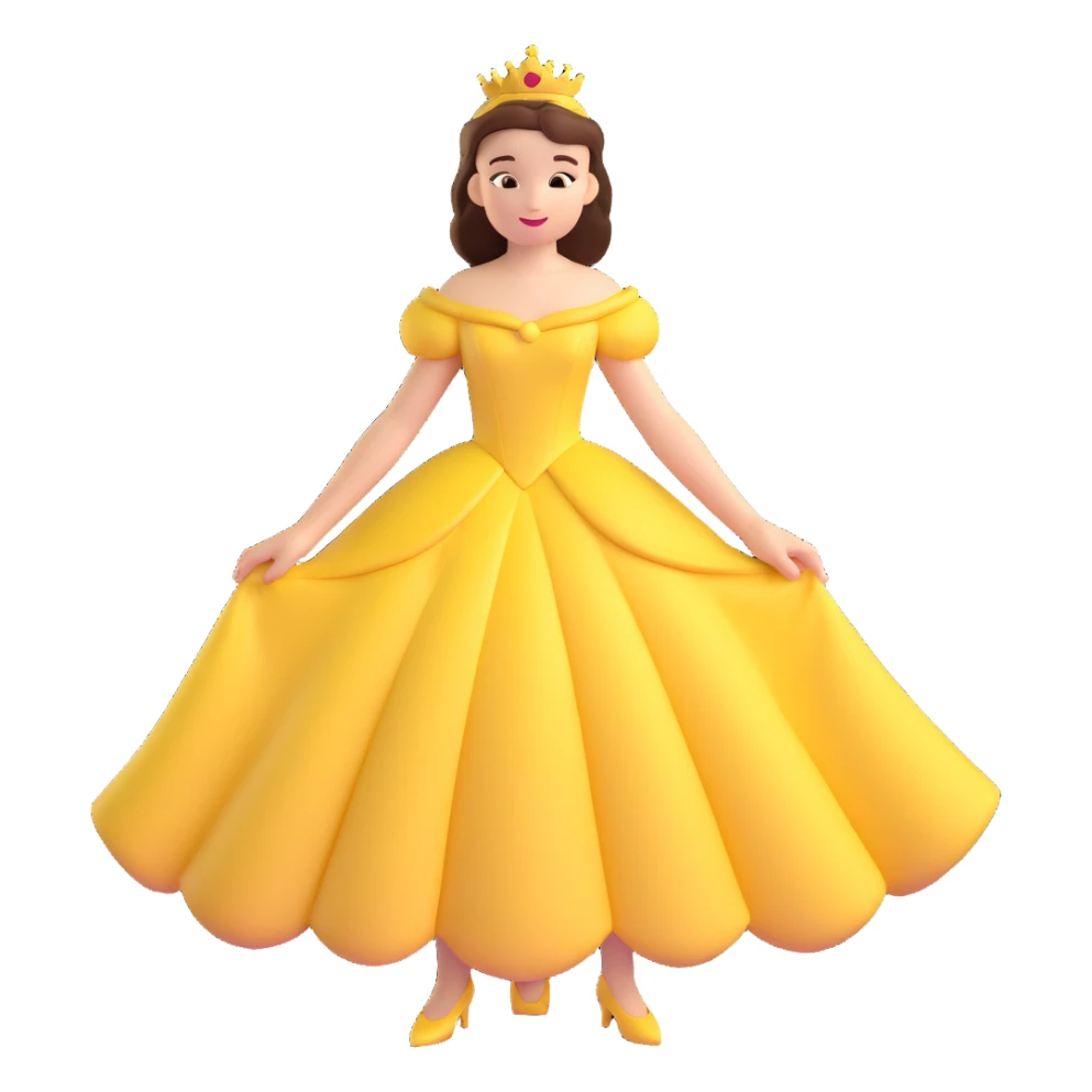 yellow belle princess dress sticker