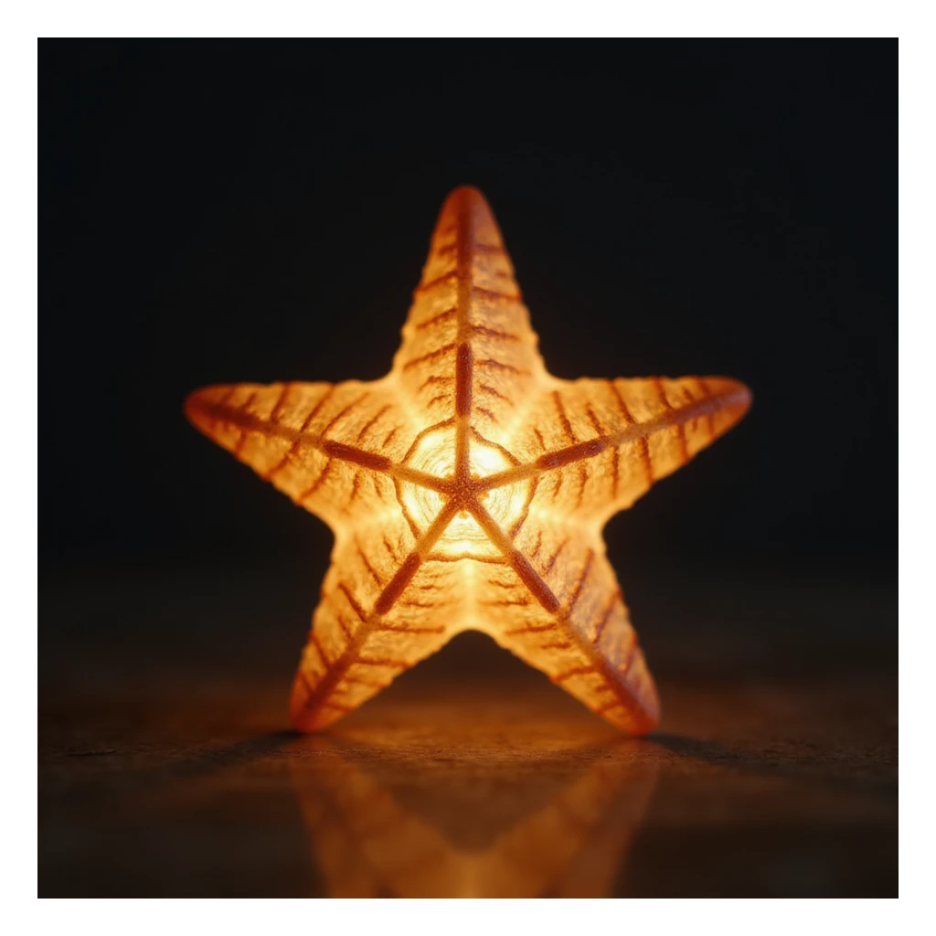 a small realistic star, photorealistic style, detailed lighting and texture, glowing effect, natural colors, small size, high detail, soft glow, miniature sticker