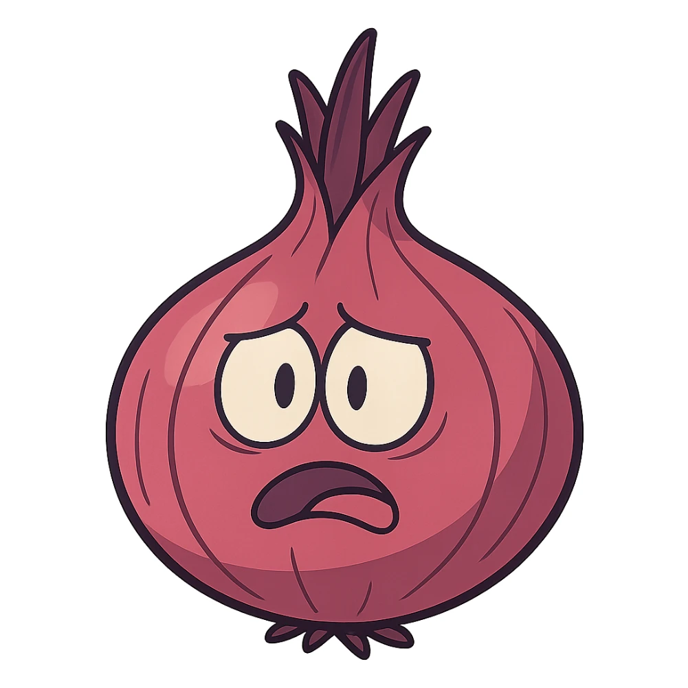 stylized cartoon red onion, no background sticker