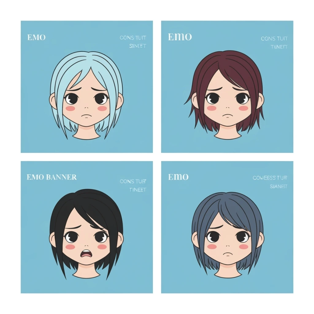 emo banner, cute, expressive, minimal, variation 4 sticker