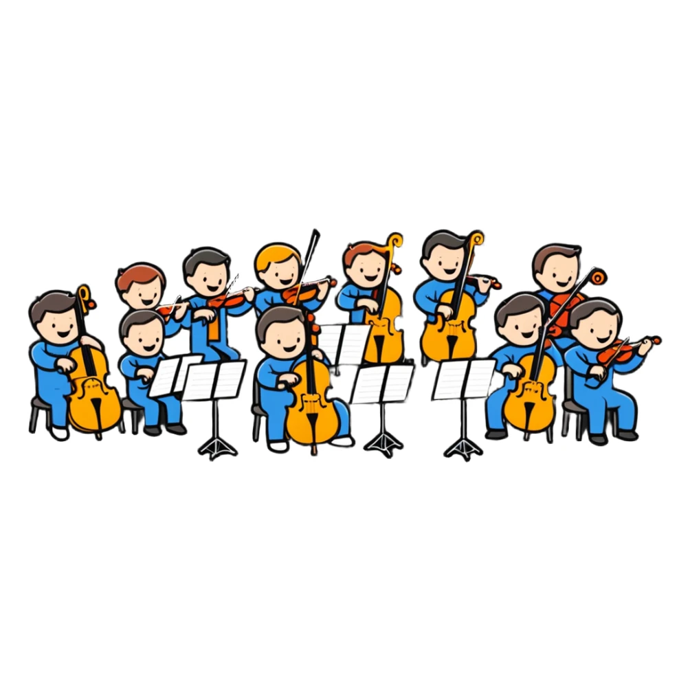 orchestra playing 12 Days of Christmas, festive sticker