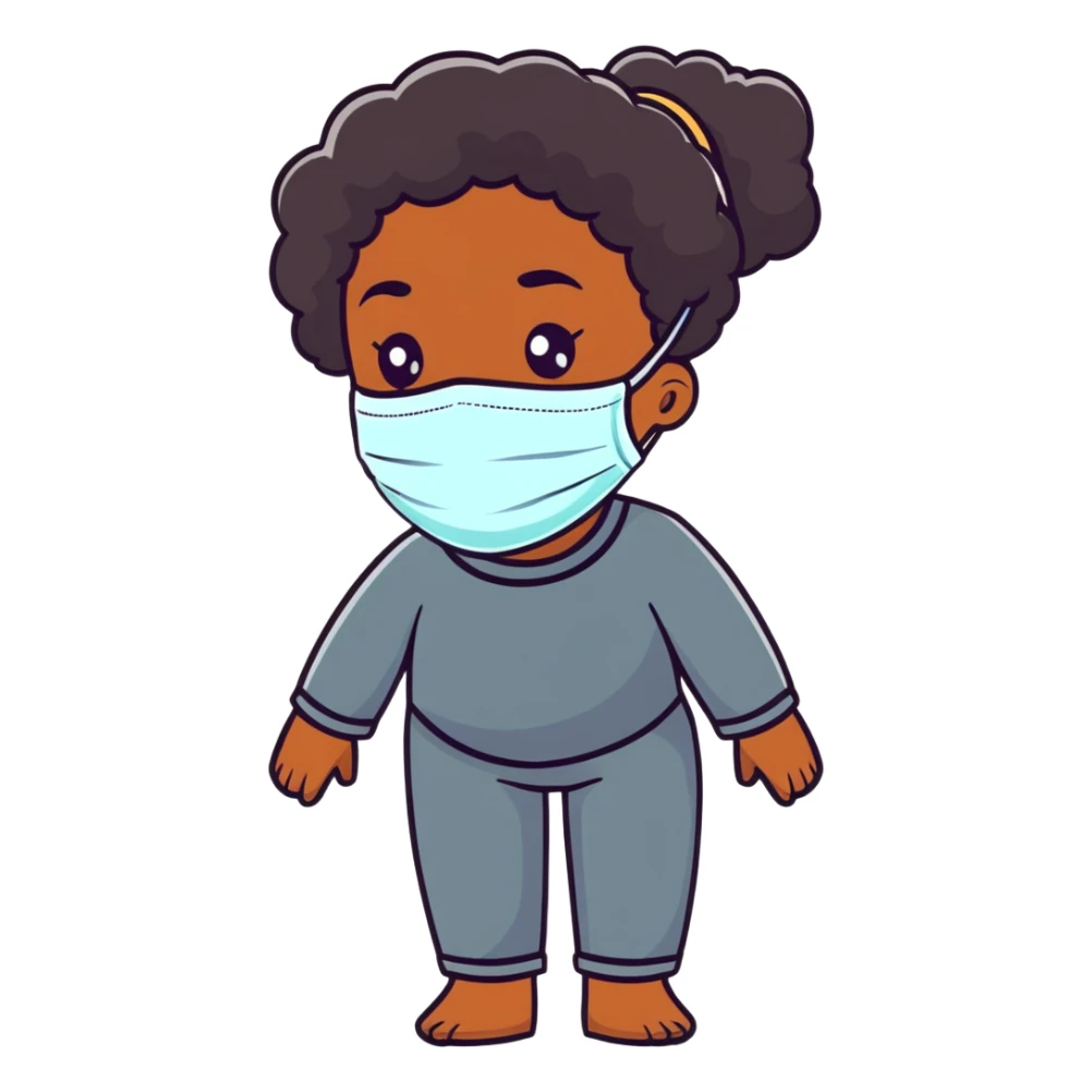 Black girl with face mask skincare sticker