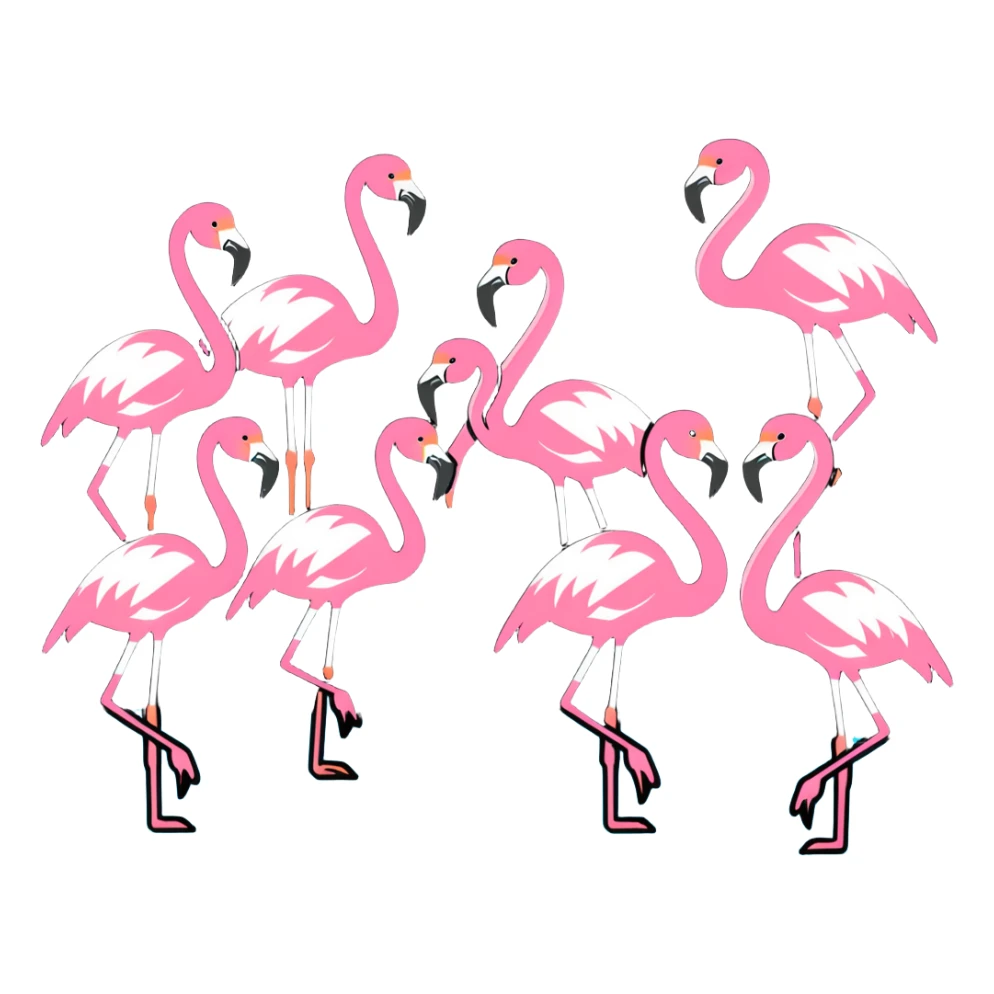 flamingo flock in water sticker