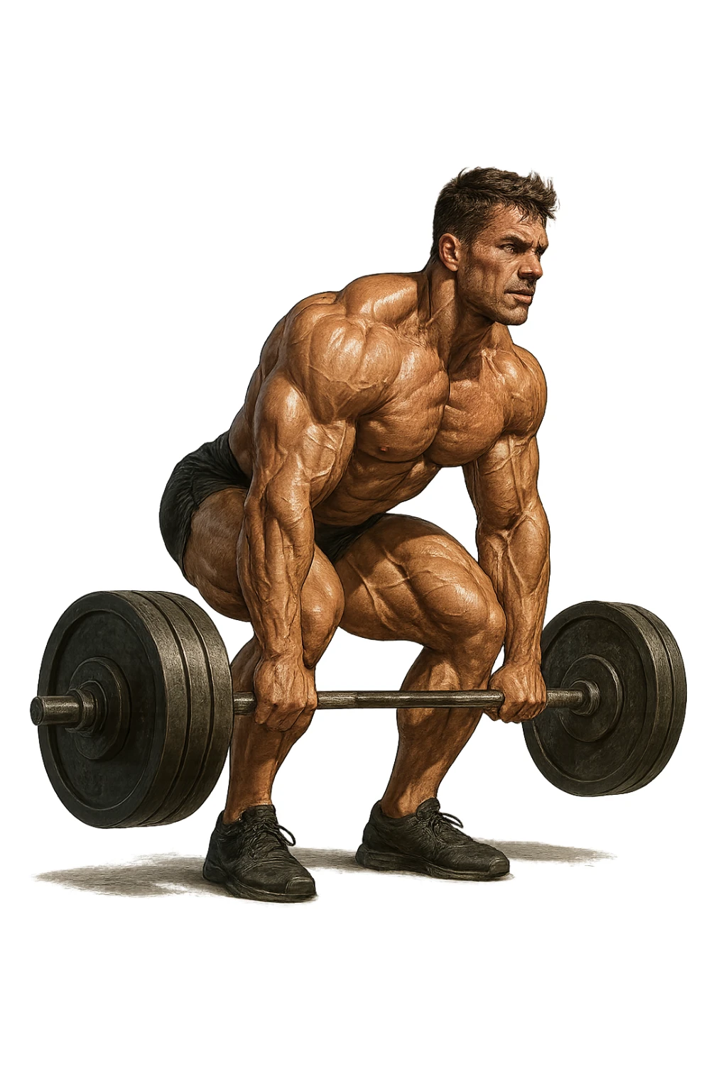 bodybuilder che fa stacco con bilanciere sticker